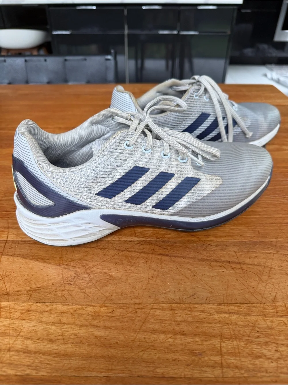 adidas Men's Light Gray and Navy Golf Sneakers